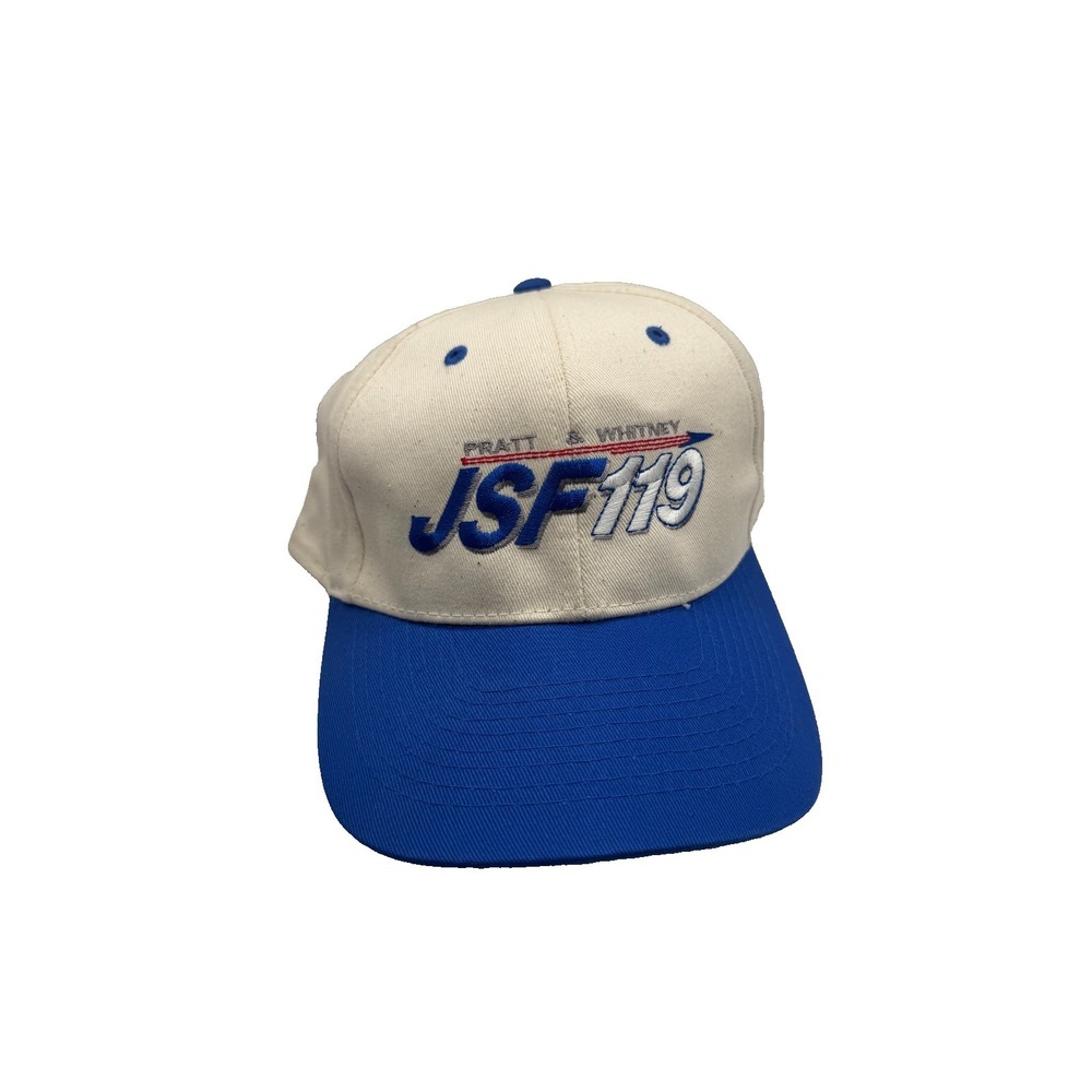 VTG Toppers Pratt‎ & Whitney JSF119 Raptor TI Baseball Cap Men OS Cream Blue Hat
